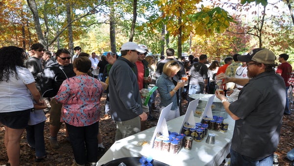 People can enjoy local craft beer samples while also talking with the people who brewed them.