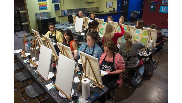 All experience levels can enjoy painting at Pinot’s Palette.