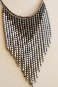 This hematite necklace is one of many pieces Mashburn designed for LillyBella. (Photo by Dawn Harrison)
